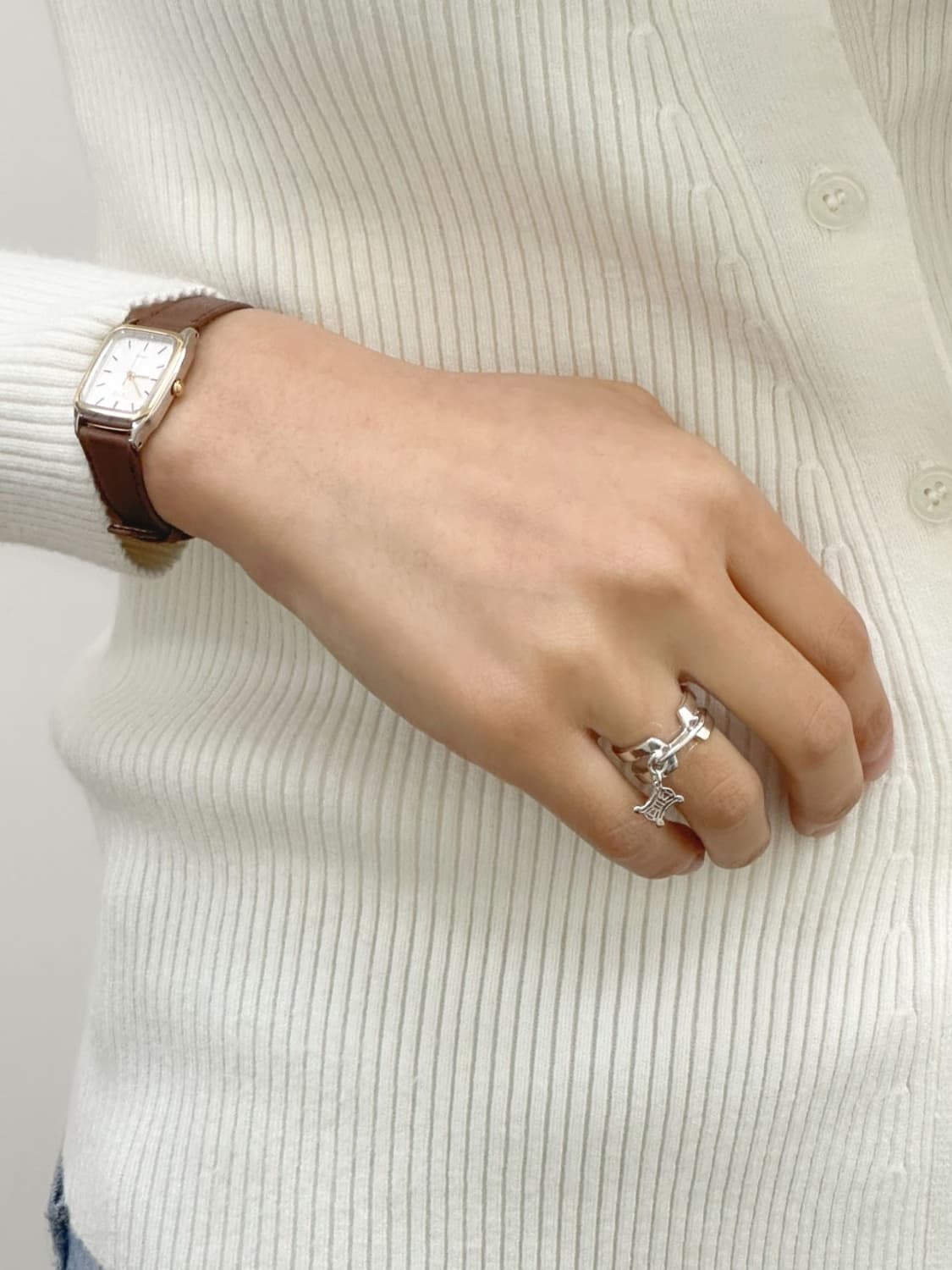 celine / 셀린느 트리오페 펜던트 실버925 반지  상품이미지10