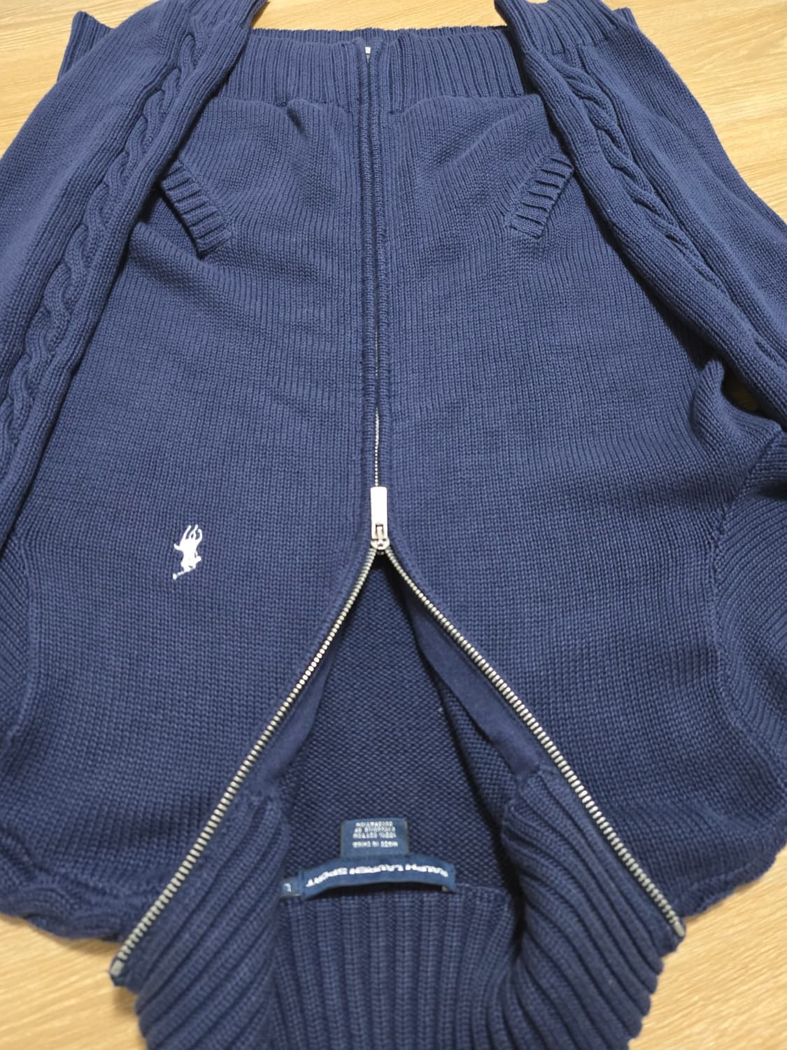 Ralph Lauren Sport 집업 니트 네이비 케이블 가디건 상품이미지3