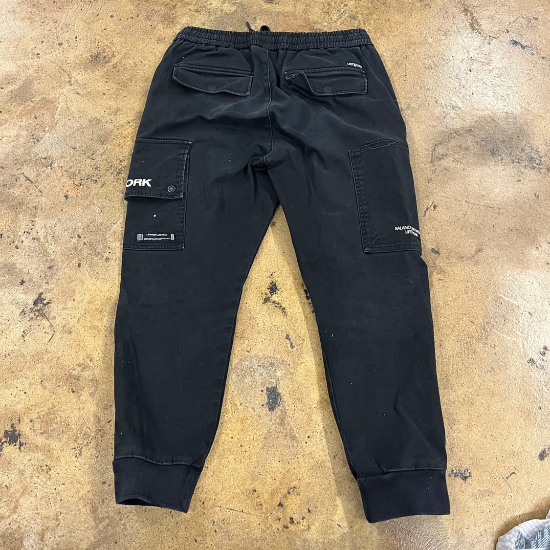 [정품/M] LIFEWORK 블랙 카고 조거팬 b15 상품이미지3