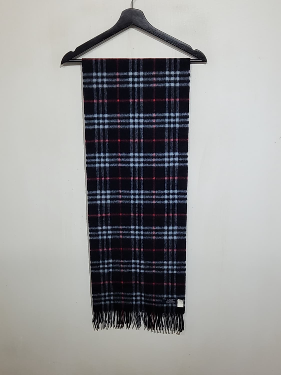 (정품) 버버리 캐시미어 목도리 체크 머플러 네이비 매장판  상품이미지1