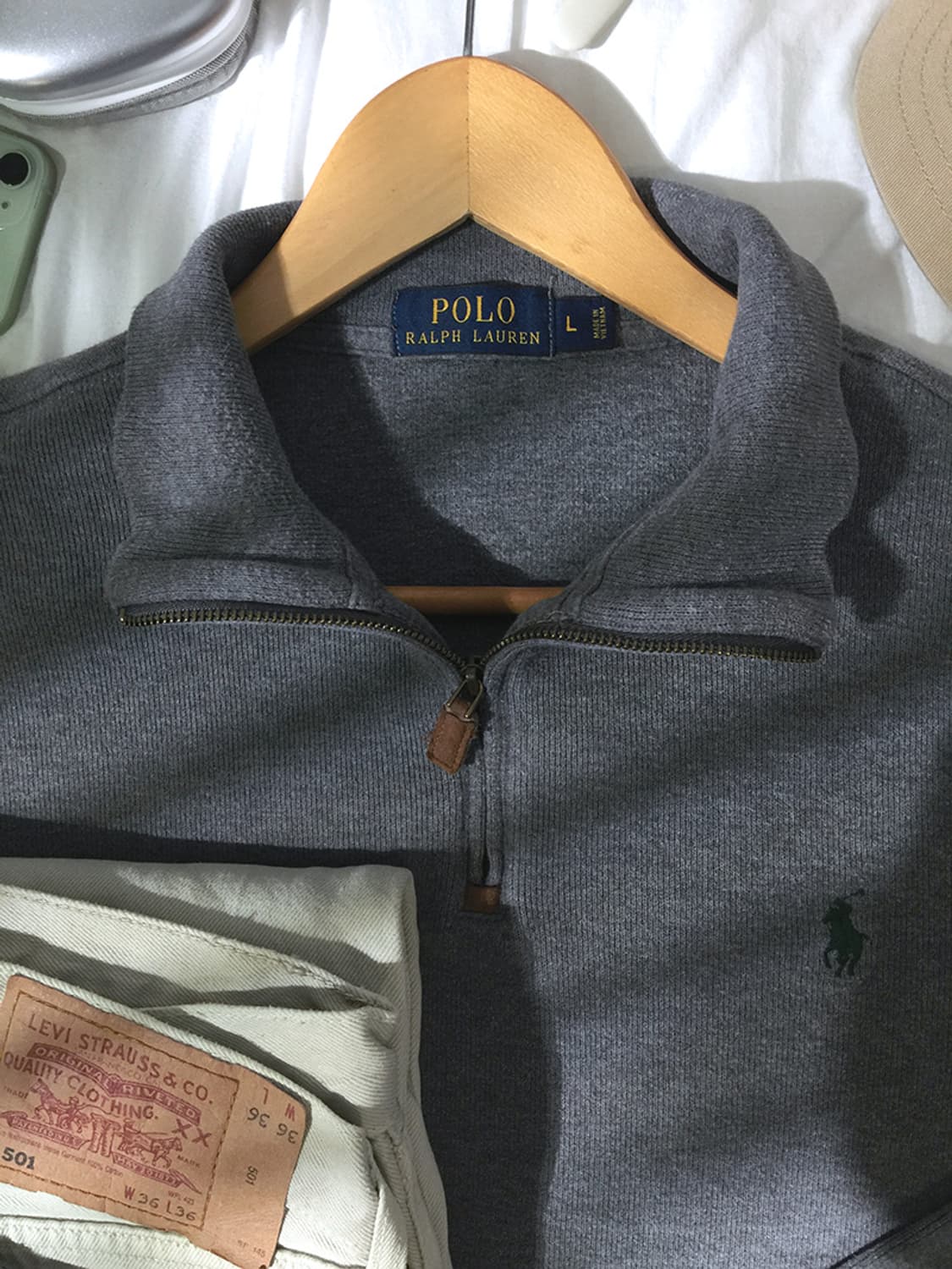 (MAN) 폴로랄프로렌 반집업 스웻맨투맨 L 상품이미지2