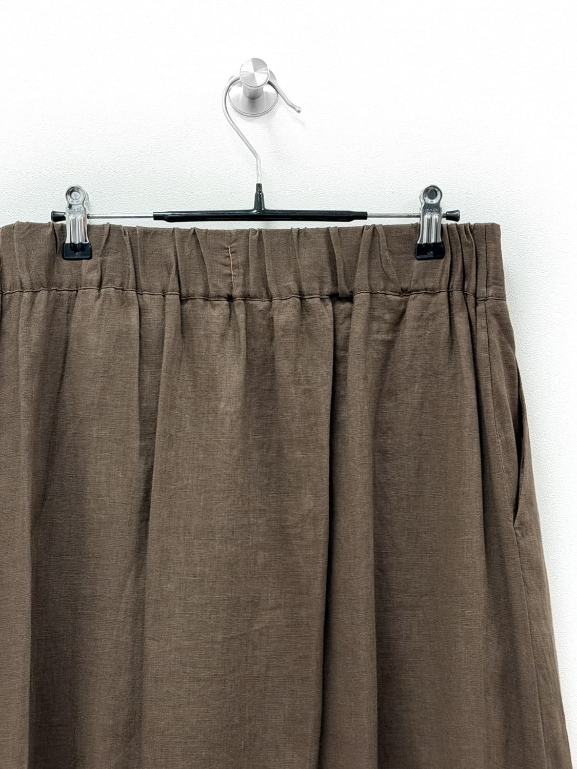 오또다메 린넨 버튼 플리츠 롱 스커트 상품이미지5