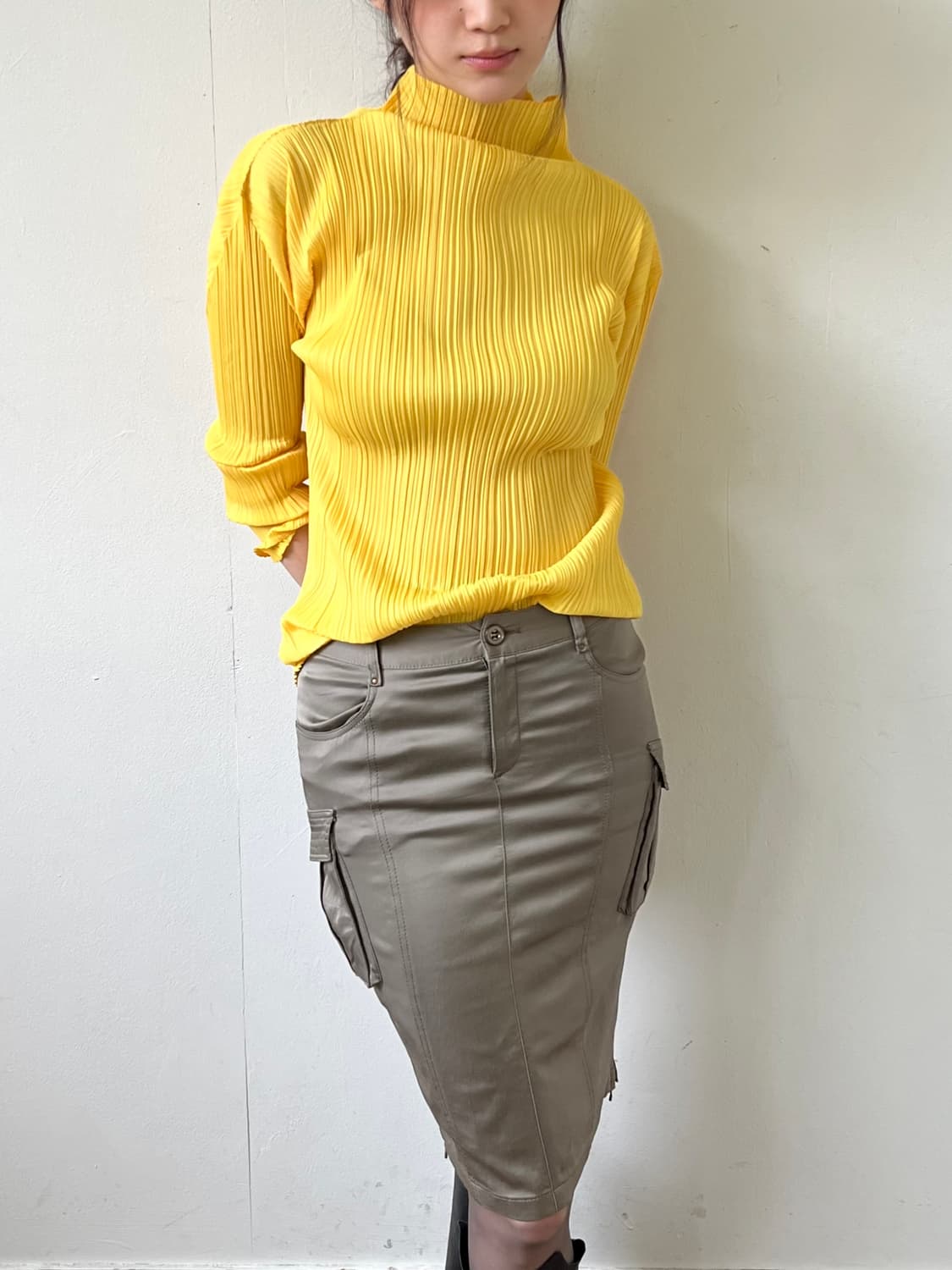 PLEATS PLEASE 엘로우 플리츠 탑 상품이미지4