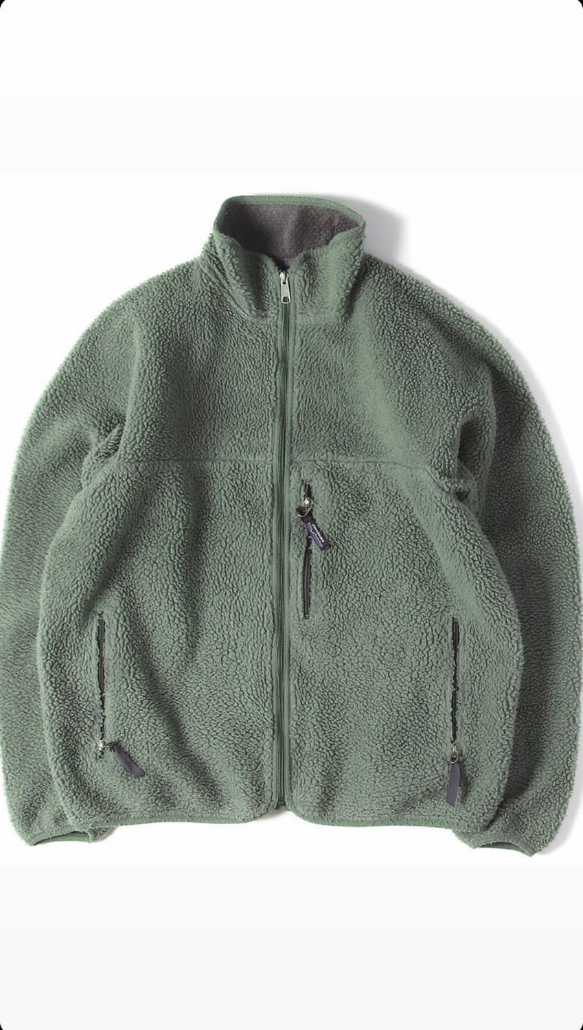 파타고니아 레트로 파일 플리스 집업 자켓 올리브 그린 XL USA 메이드 상품이미지1
