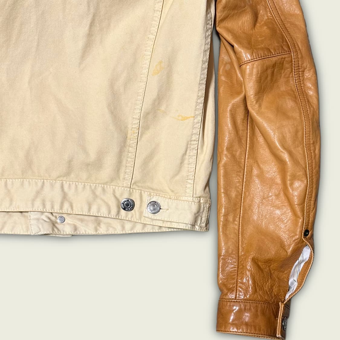 레더 슬리브 트러커자켓 상품이미지6