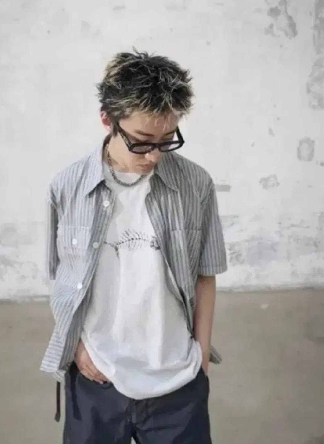 해칭룸 2pk 도비 스트라이프 반팔 셔츠 상품이미지1