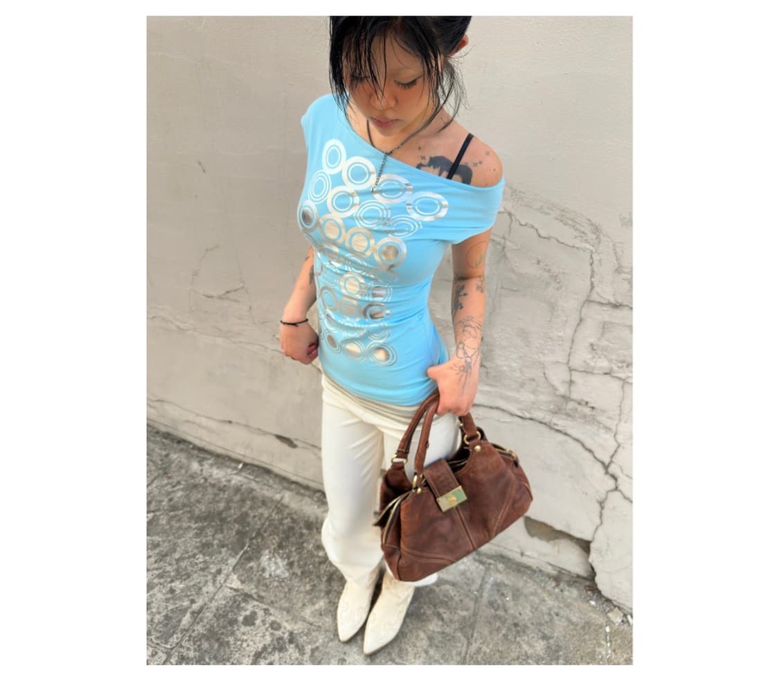 아람하우스 metallic sleeveless sky blue 상품이미지3