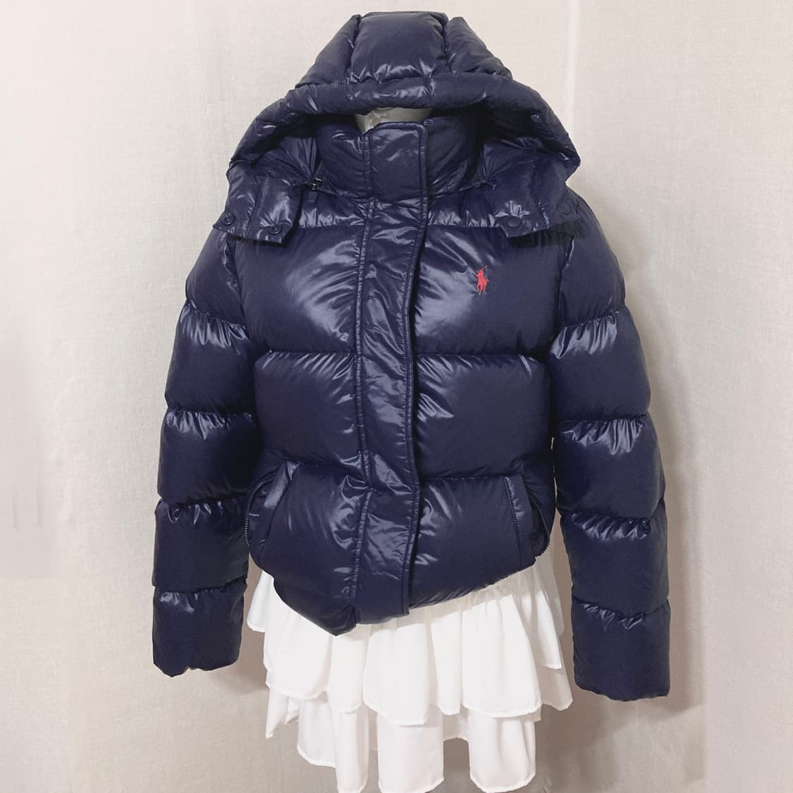 폴로 글로시 숏 패딩 M 상품이미지1