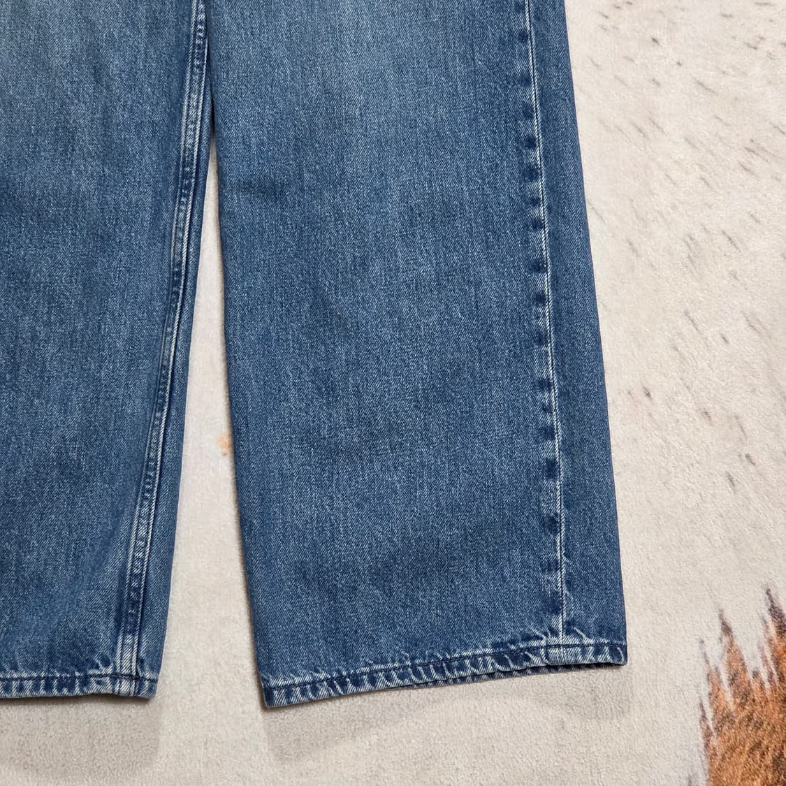 유니클로 진청 세미 와이드 데님 팬츠 상품이미지3