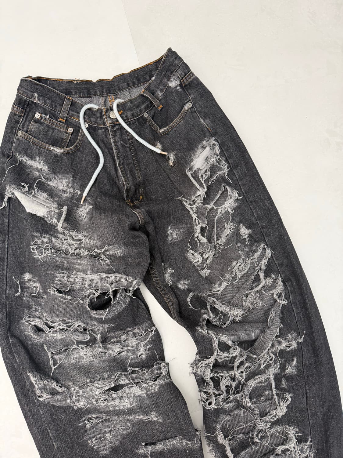 흑청 디스트레스 와이드진 상품이미지4