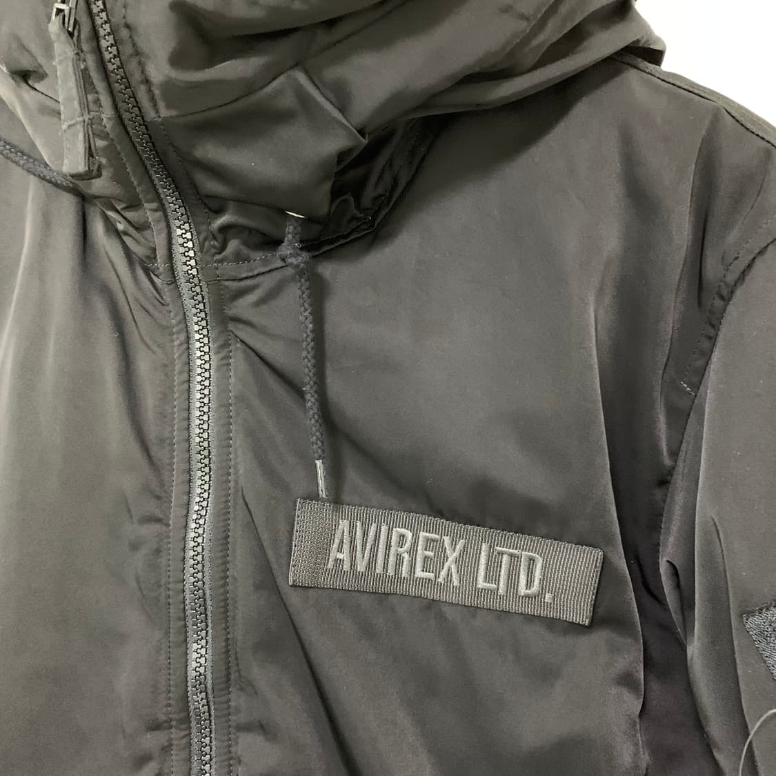 아비렉스 빈티지 후드 패딩 블랙 봄버 점퍼 L 상품이미지4