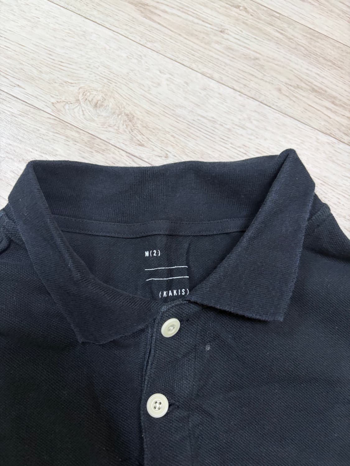 (M) 카키스 피케 L/S 폴로 긴팔 티셔츠 블랙 상품이미지2