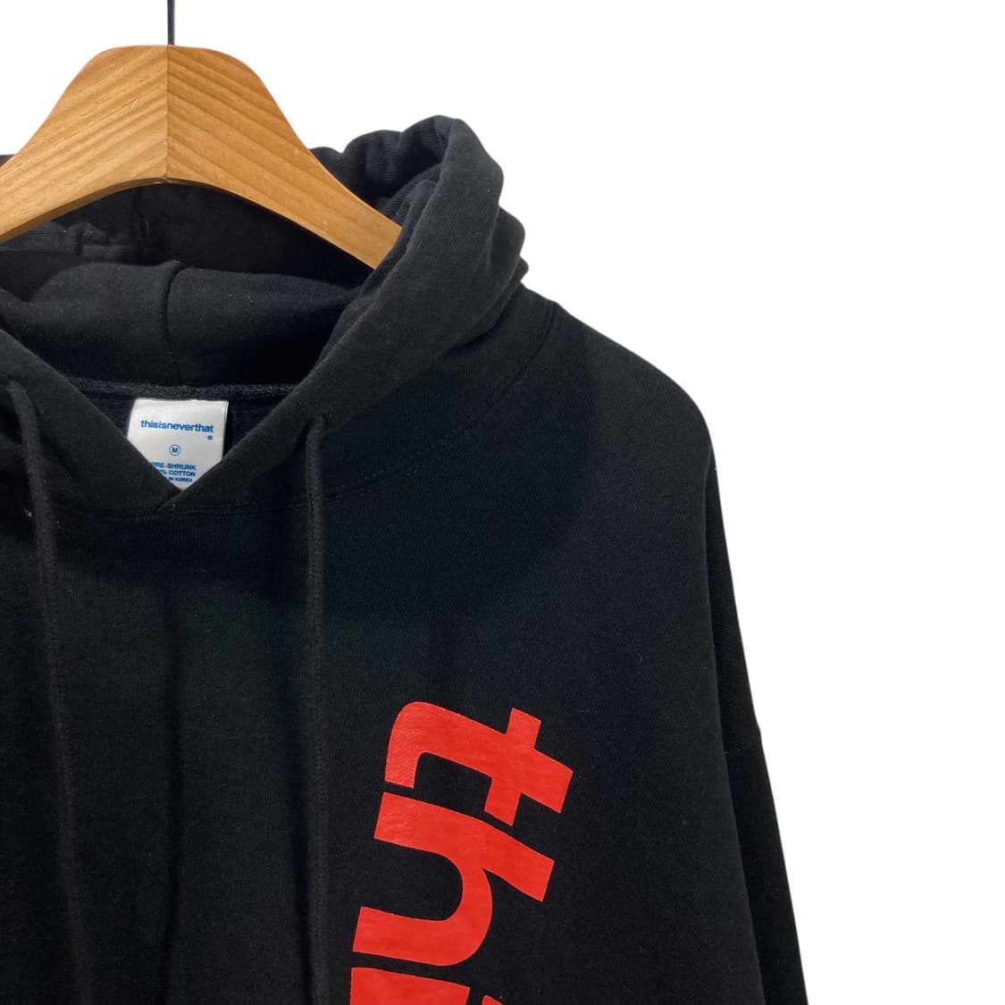 디스이즈네버뎃 로고 블랙 후드 상품이미지3
