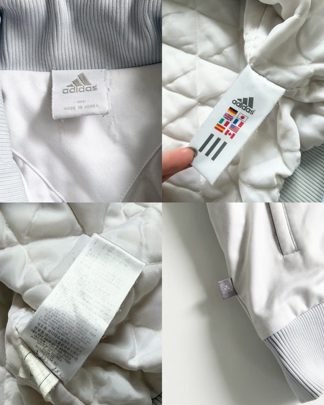 Adidas 아디다스 화이트/베이지골드 레터링로고 패디드 자켓 상품이미지6