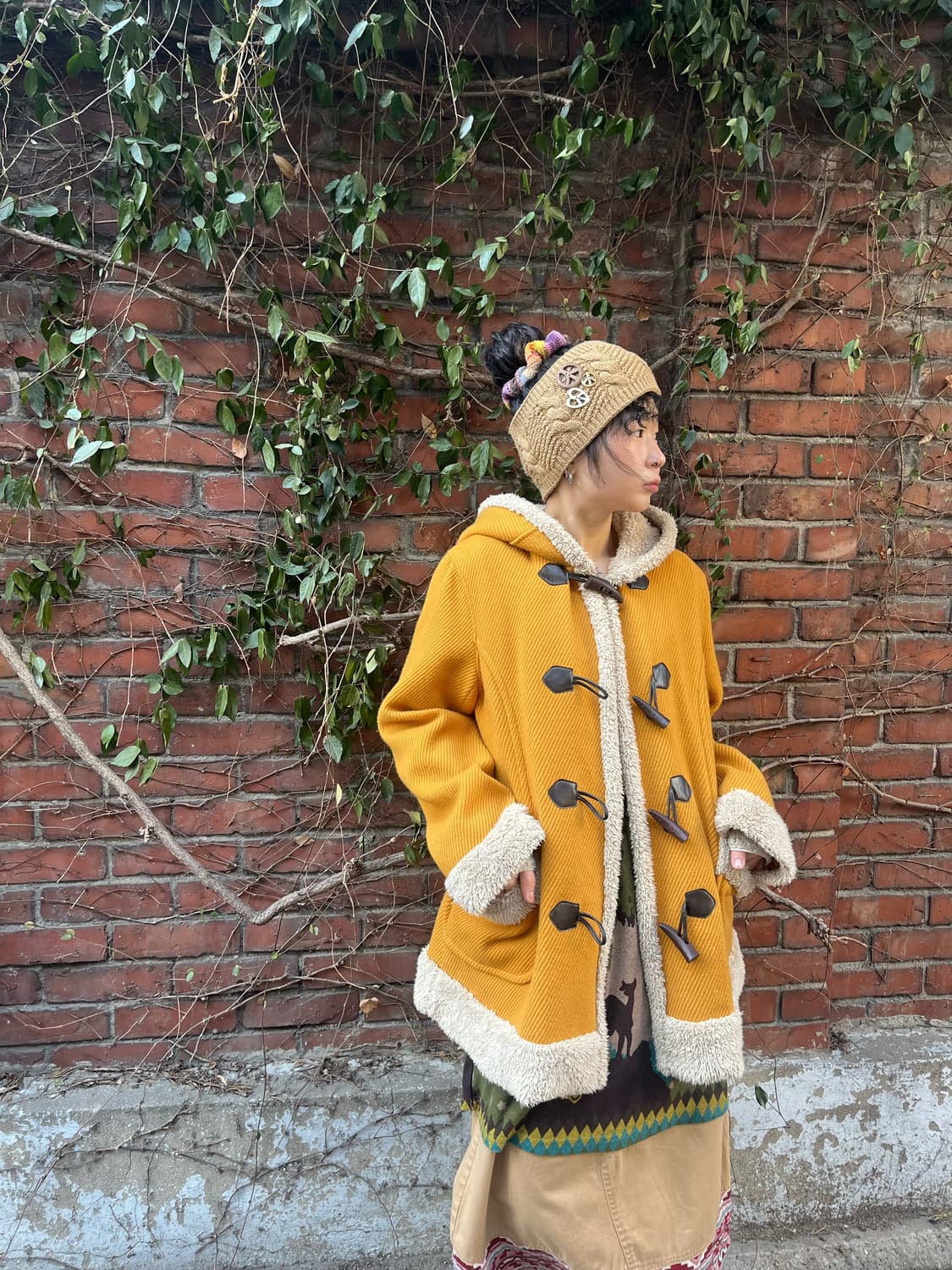 일본무드 더플 후드 코트 상품이미지3