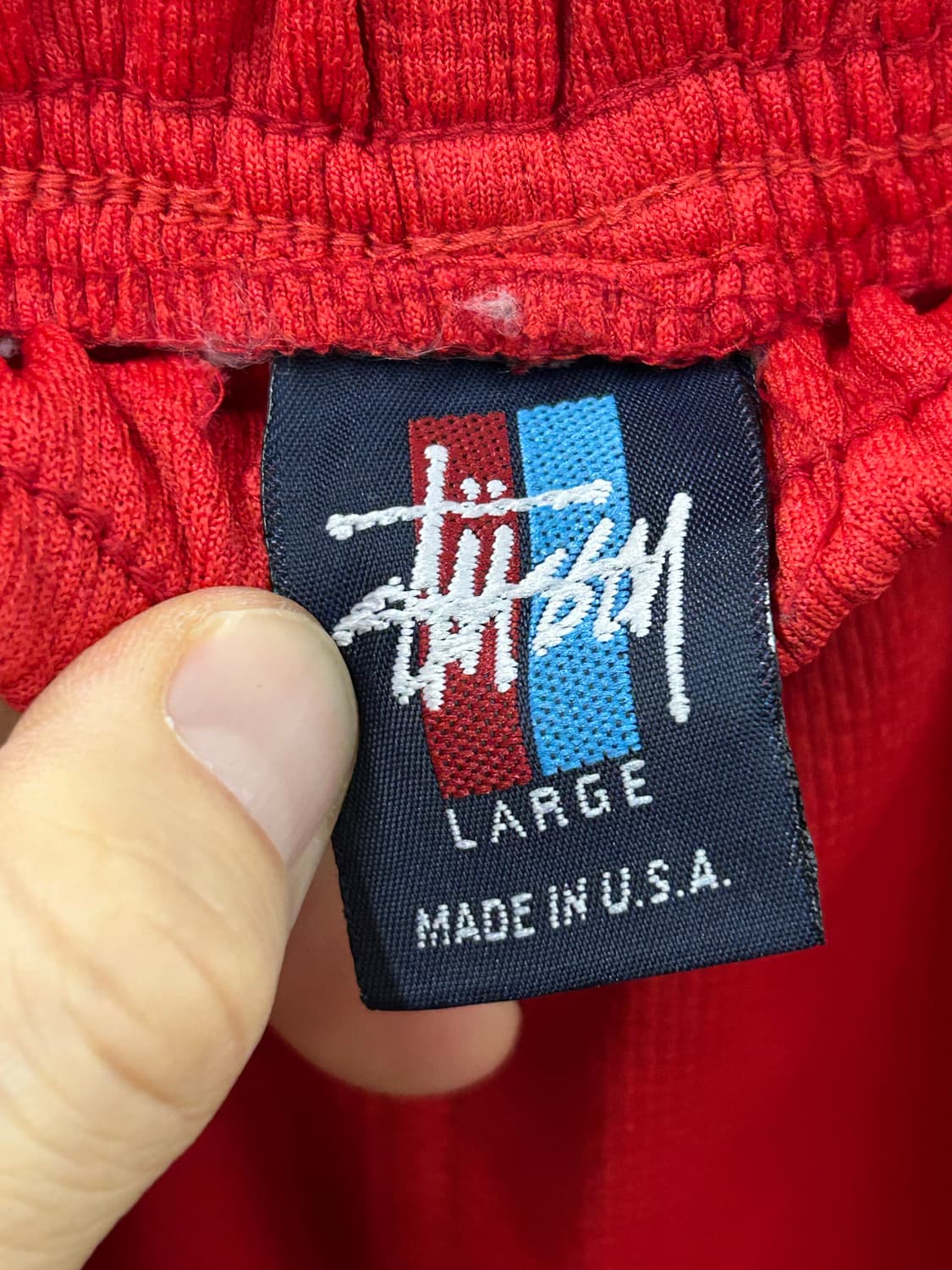 Stussy 스투시 레드 사이드라인 반바지 상품이미지5