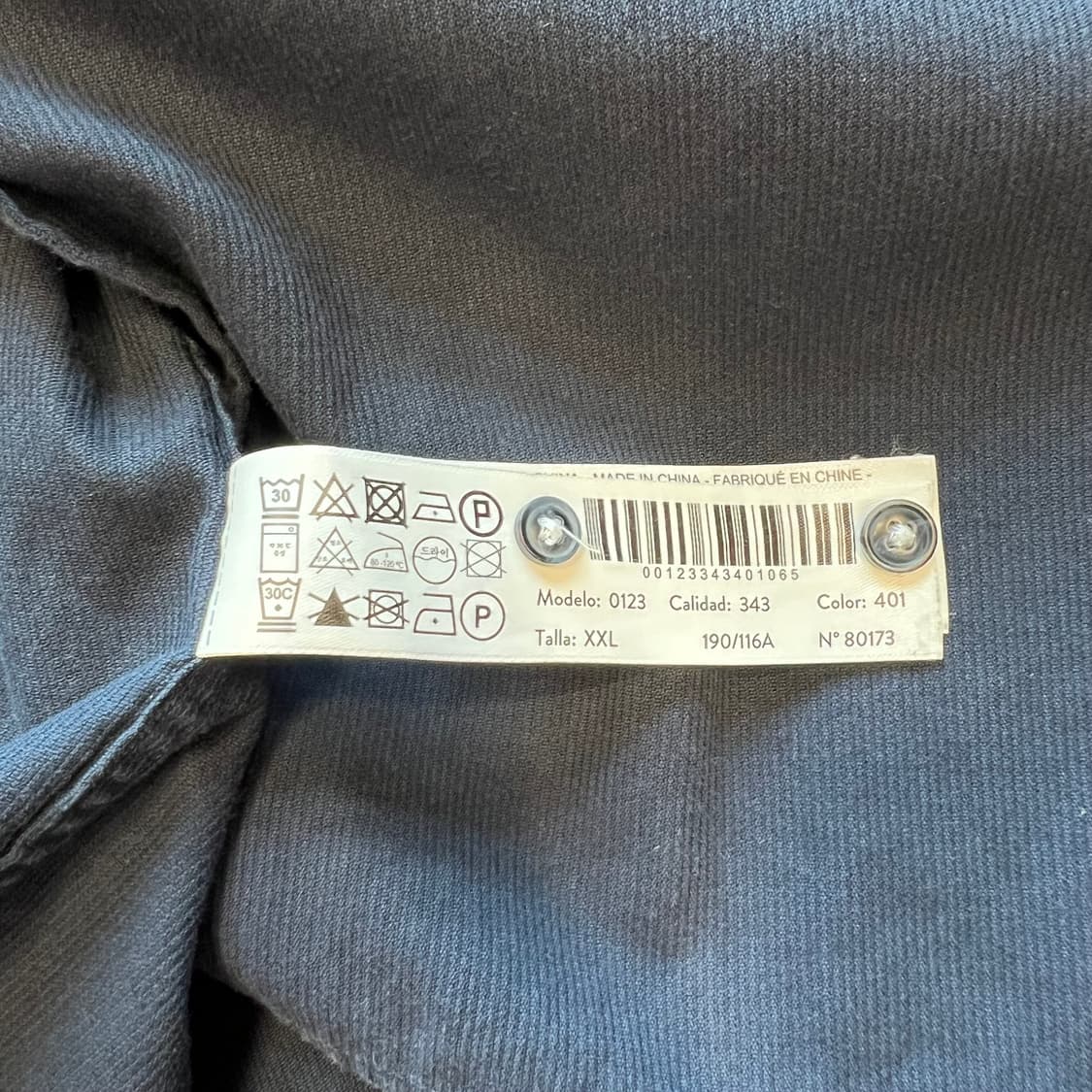 [2XL]마시모두띠 네이비 코튼 셔츠 상품이미지5