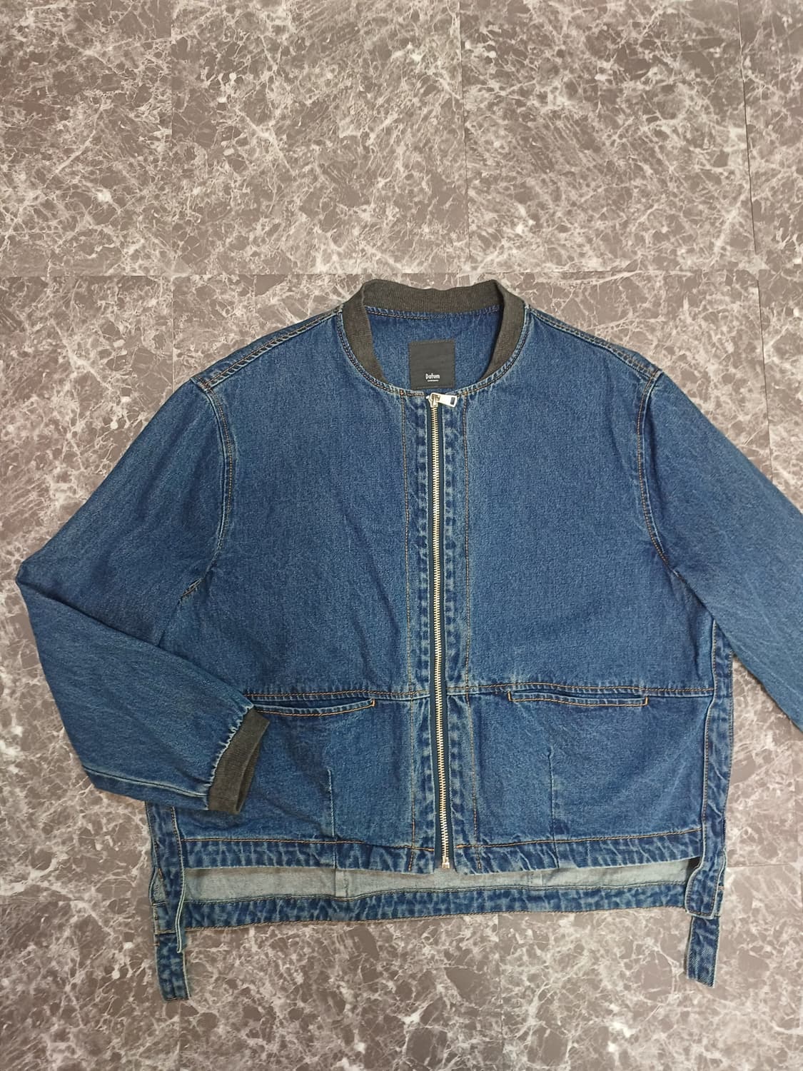 진청 데님 노카라 크롭 자켓  상품이미지2