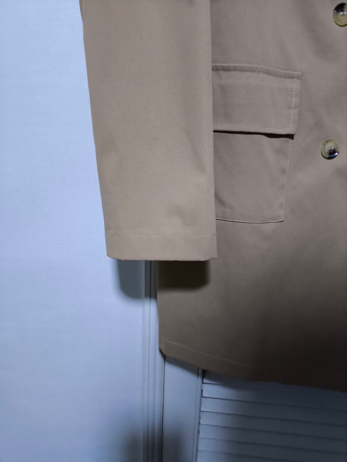 오버핏 F 아이잗 가죽 포인트 코트 상품이미지2