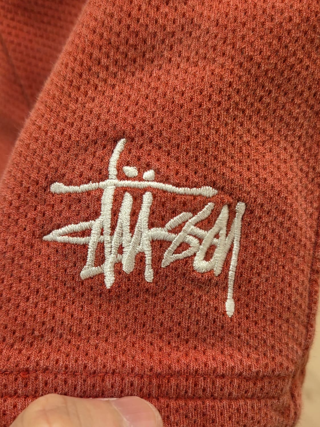 스투시 더블레이어 저지 반바지 레드 라지 상품이미지2