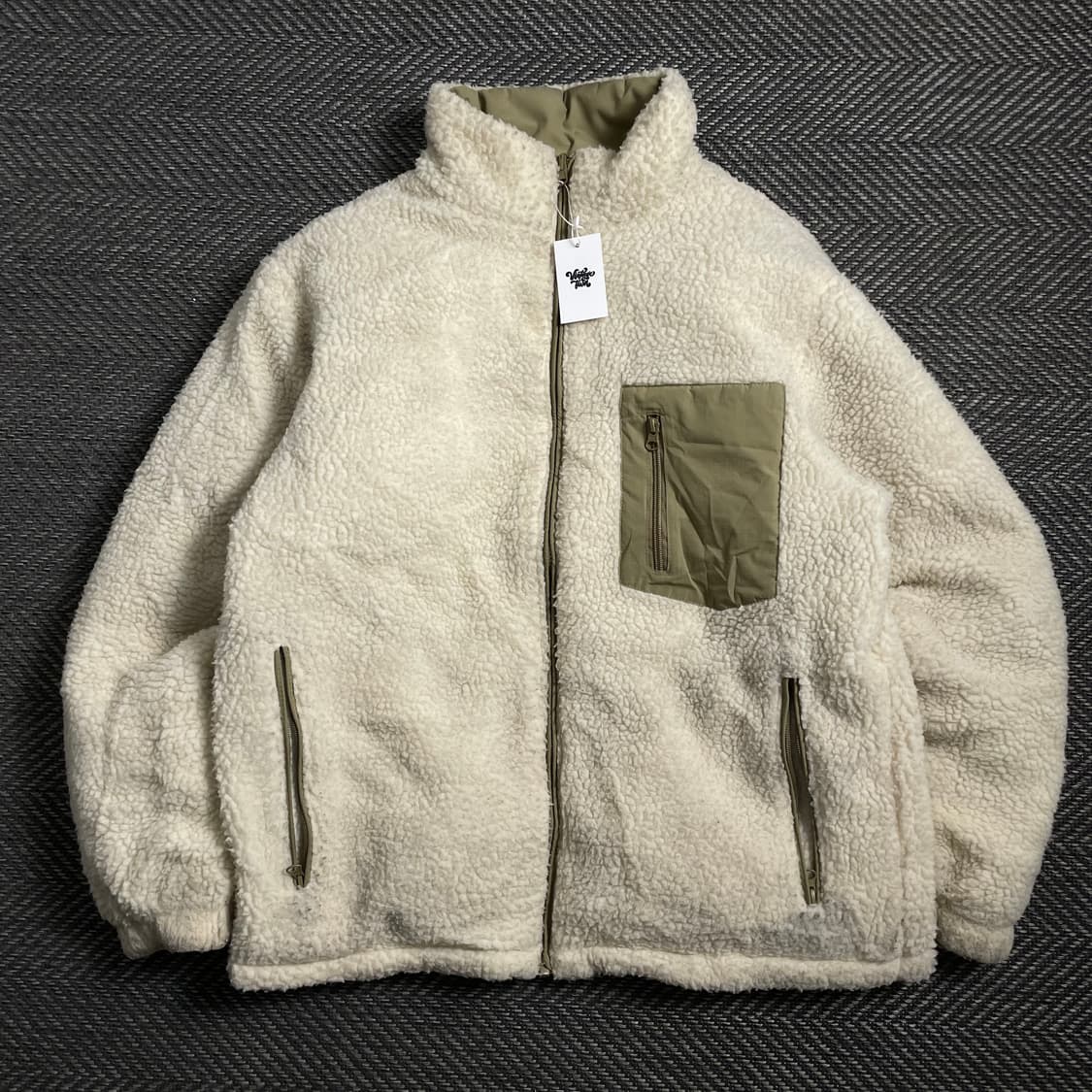 빈티지 리버시블 양털 플리스 오버핏 점퍼 자켓 o 4022 상품이미지5