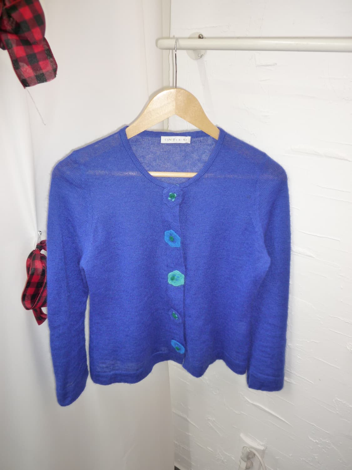 Flower buttons blue cardigan 상품이미지5