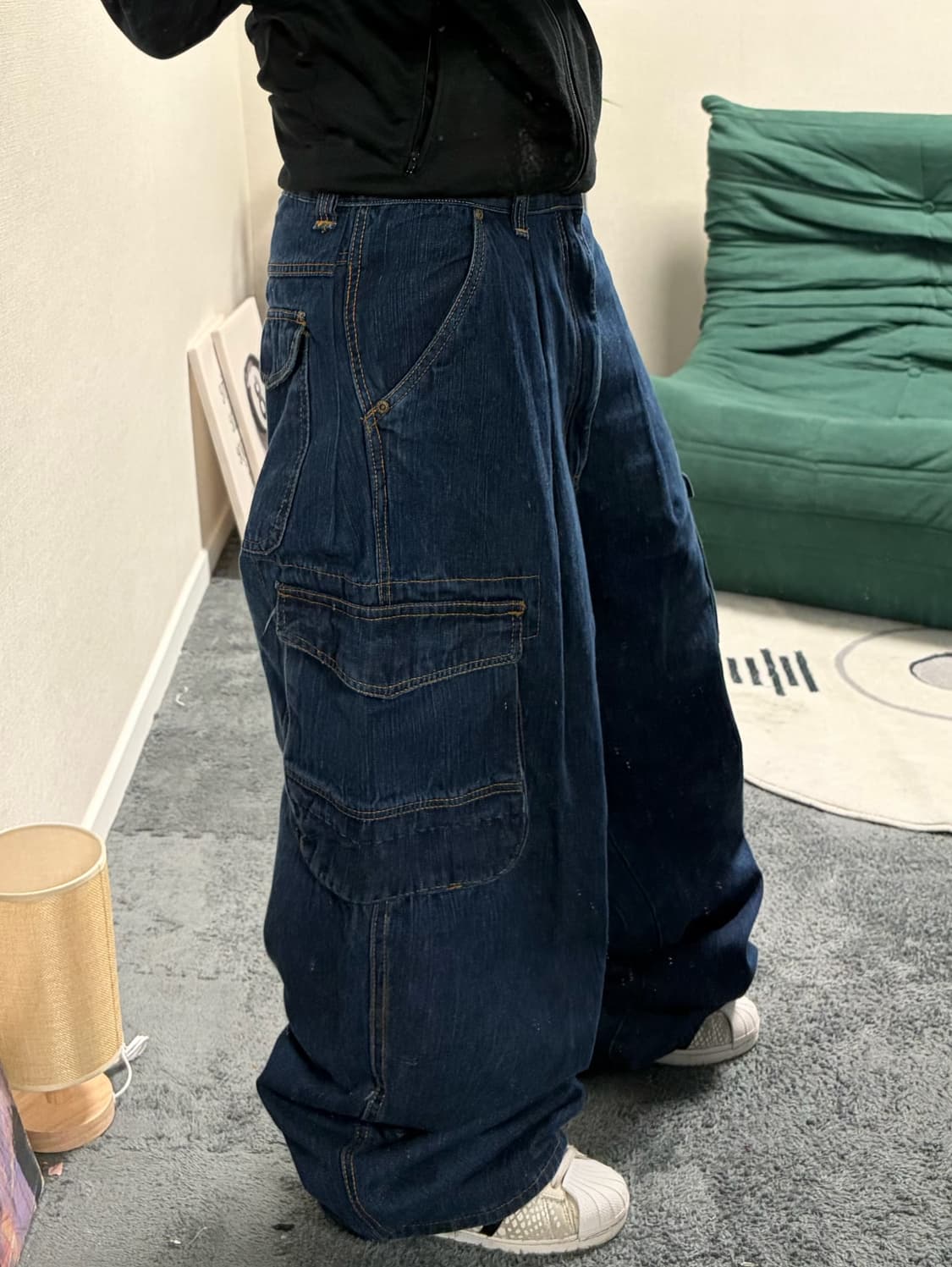 90s 데님 카고 와이드 팬츠 상품이미지1