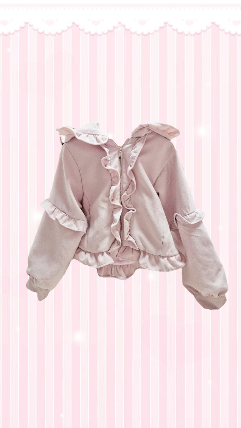 디어리 딸기우유 프릴 자켓 폼폼 일브 빈티지 상품이미지1