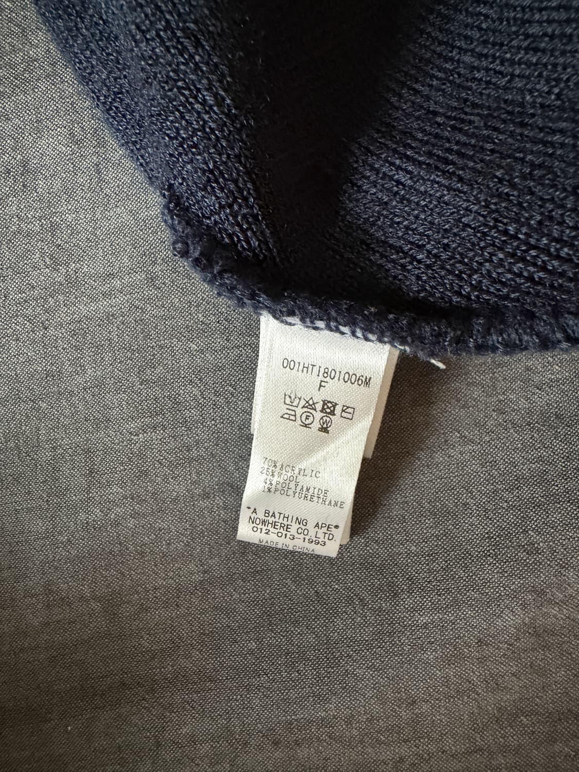 A BATHING APE 베이프 네이비 비니 스몰로그  상품이미지4