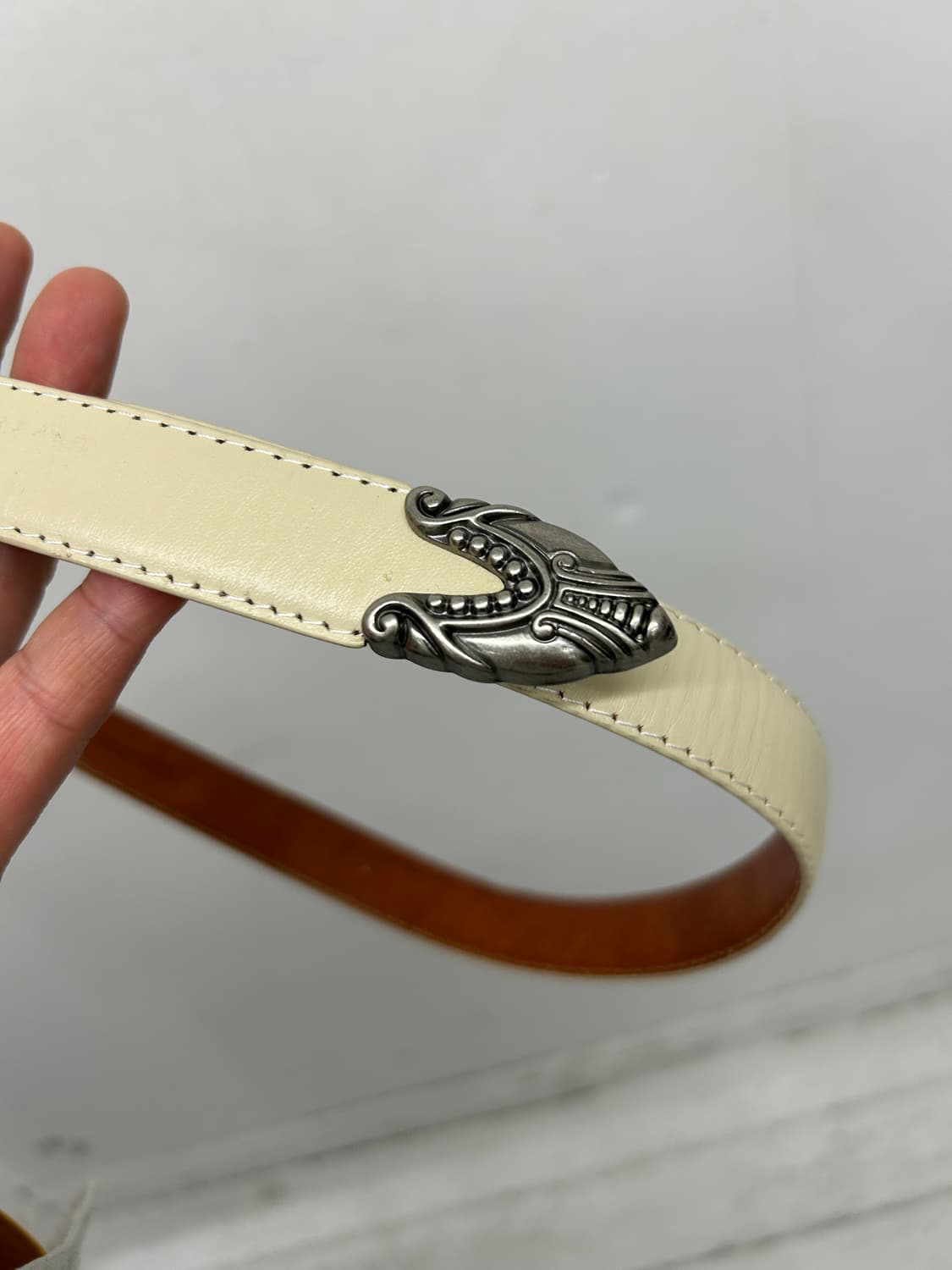 JEANASIS 웨스턴 레더 벨트 25-31인치 상품이미지3