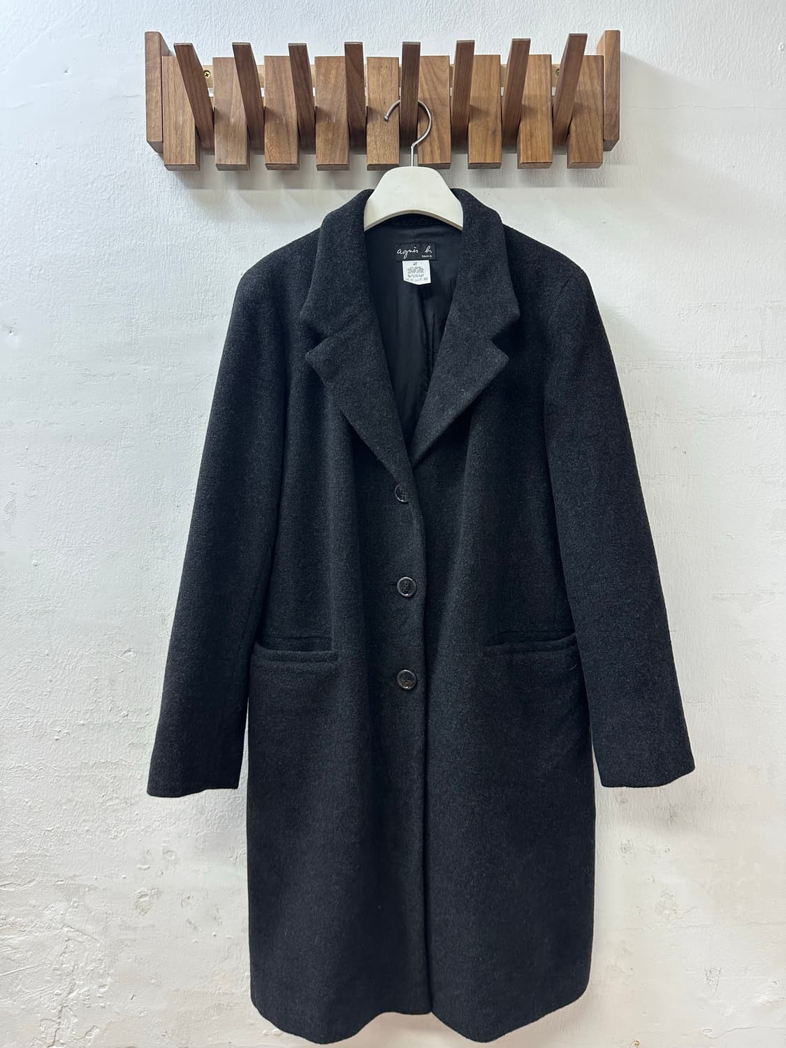 Agnes B paris 아네스베 양모울50 앙고라50 클래식 싱글 코트 상품이미지4