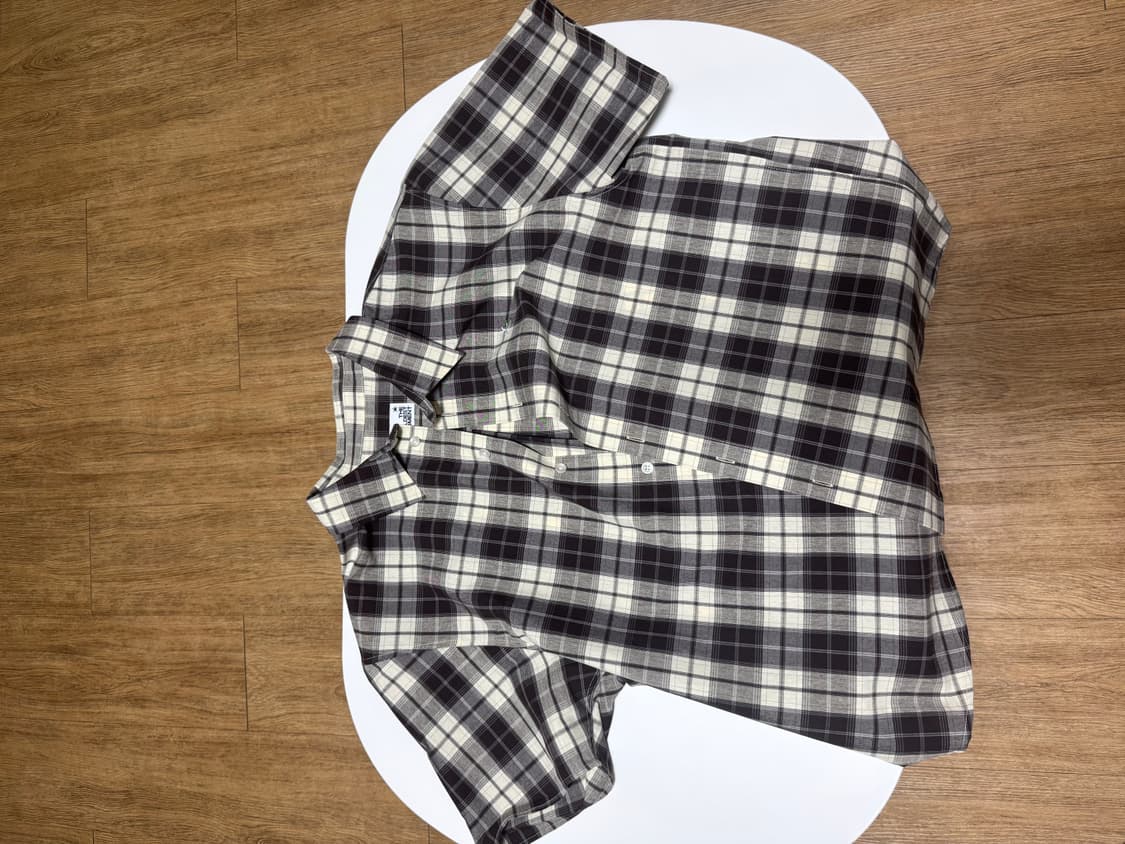 TCM mini logo check half shirts (brown) 상품이미지1