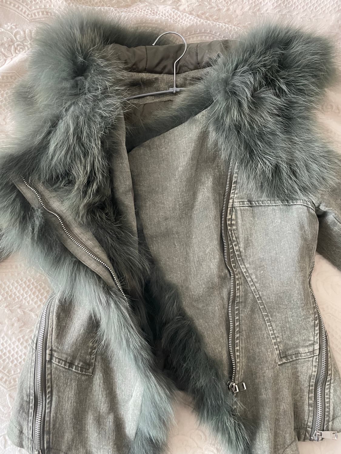 vintage fur denim hoodie jacket 상품이미지5