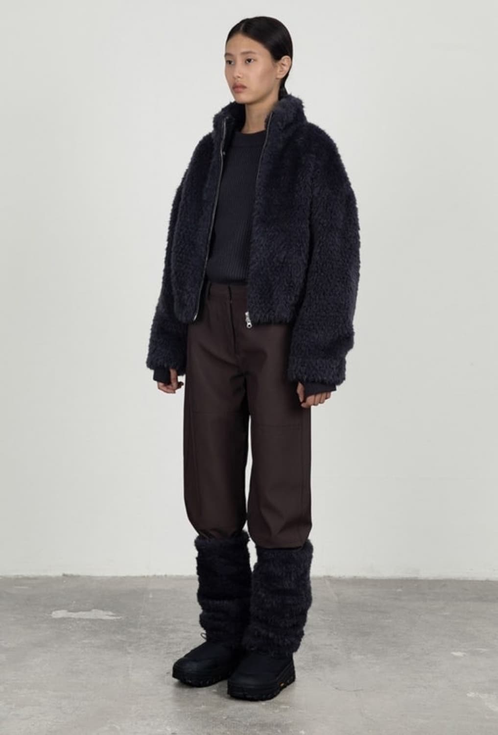 아모멘토 23f/w 퍼자켓 차콜블루 0사이즈 상품이미지2