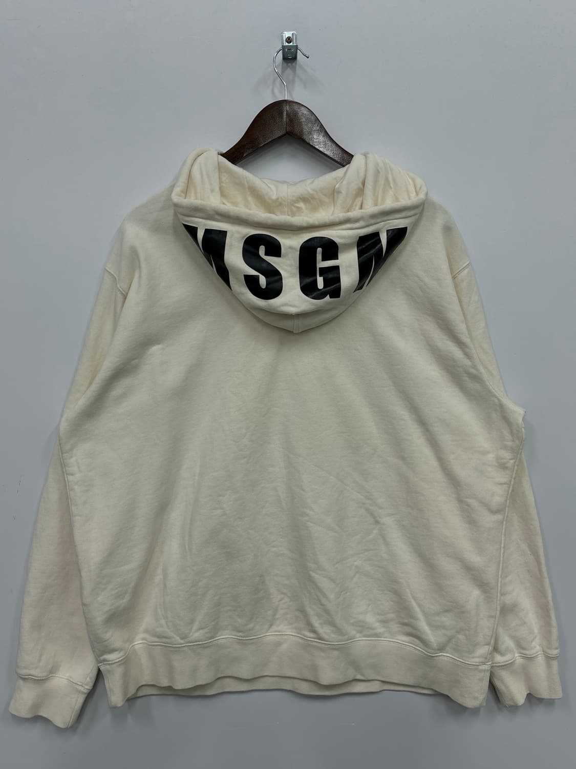 MSGM 밀라노 로고 아이보리색 후드티 상품이미지3