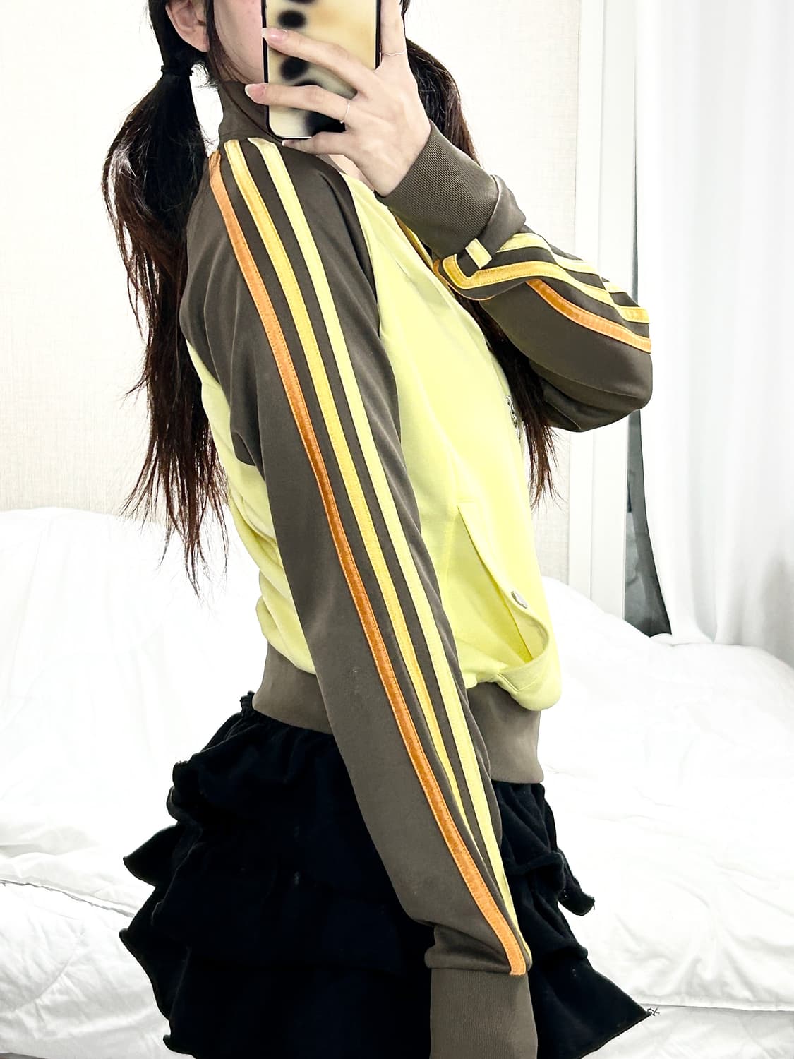 아디다스 JAPAN 브라운 배색 져지 상품이미지1