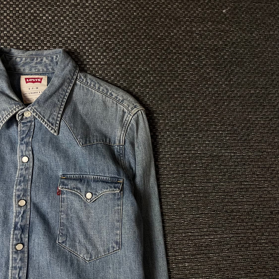 리바이스 연청 투포켓 데님 셔츠 S 상품이미지3