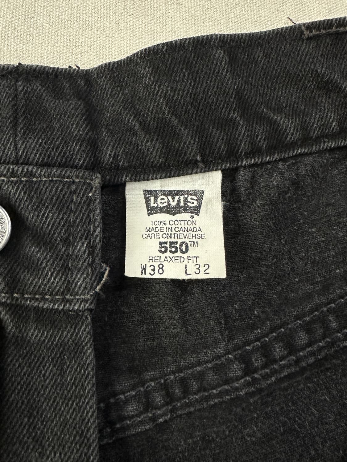 리바이스 550 흑청 데님 팬츠 38 made in Canada 상품이미지4