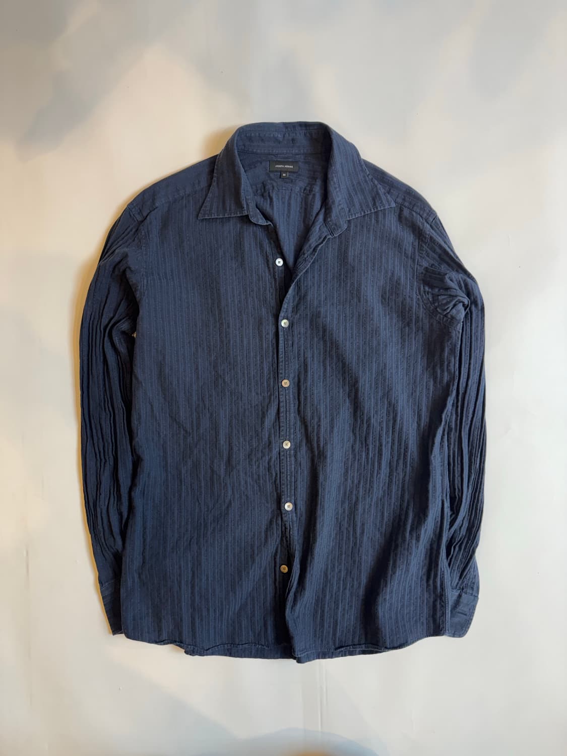 Pleated Sleeve Navy Shirt 상품이미지1
