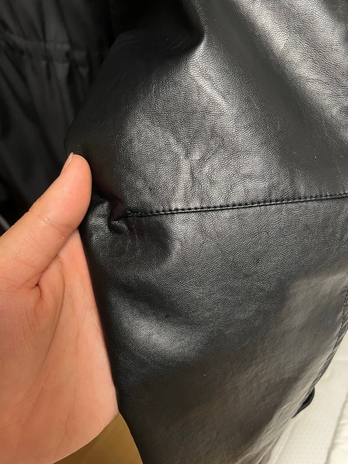 24ss 유스 패널 오버사이즈 필드 자켓 레더 상품이미지5