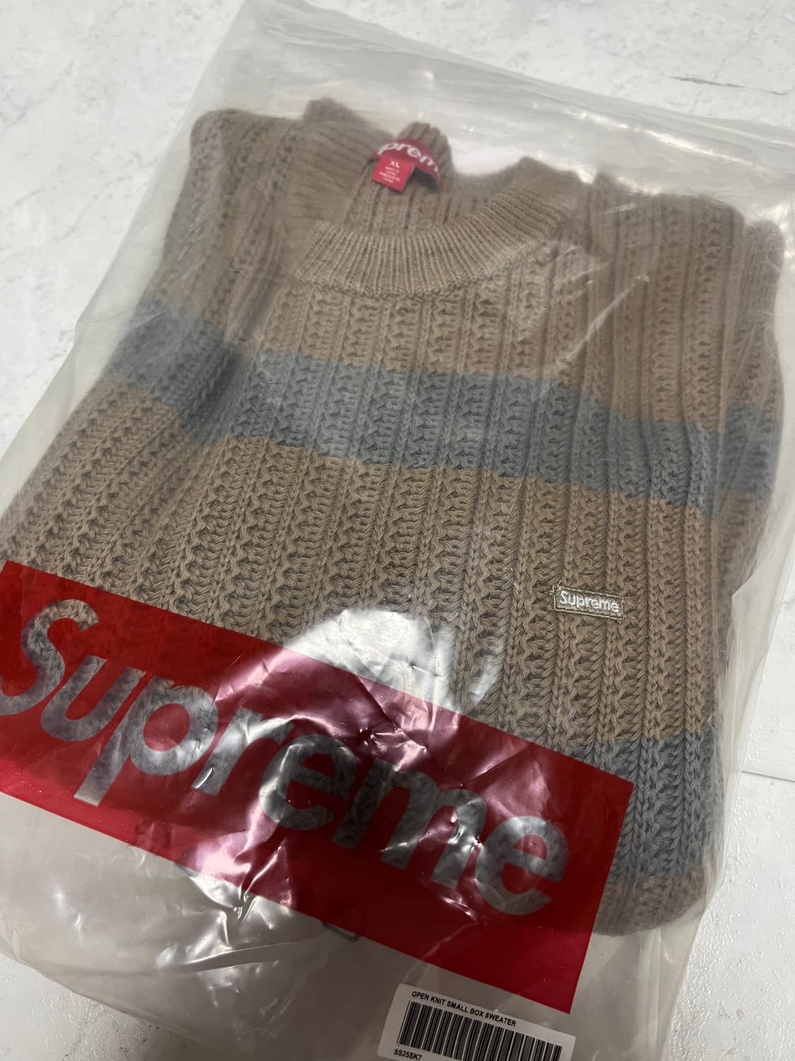 [XL] 슈프림 루즈 게이지 스트라이프 스몰 박스 스웨터 카키 상품이미지2