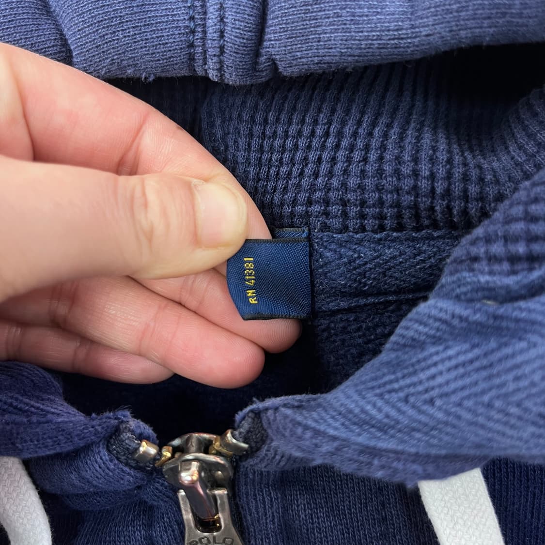 95 폴로랄프로렌 와플 블루 후드집업 상품이미지5