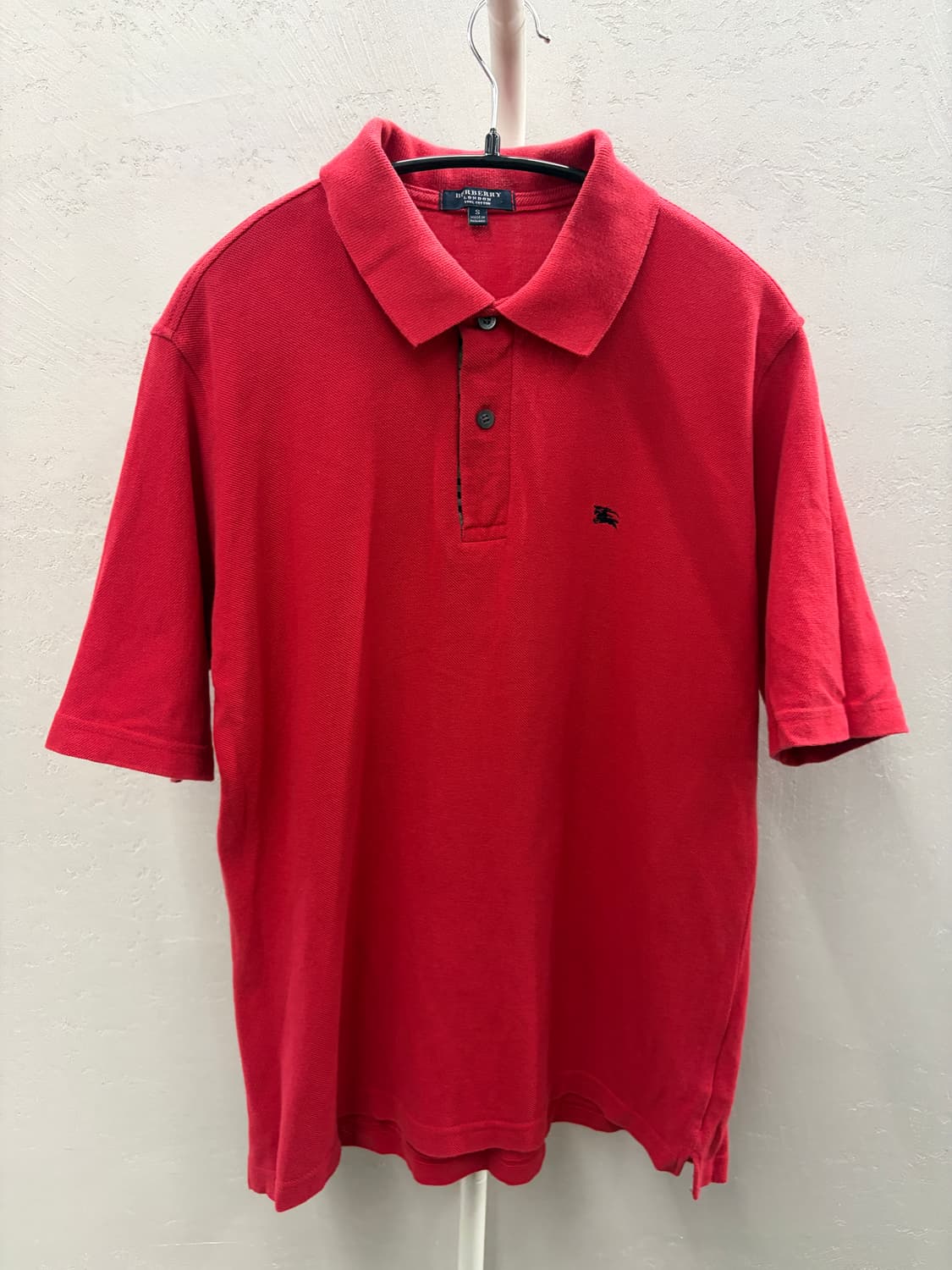 버버리 카라 반팔 티셔츠 레드 S 상품이미지2