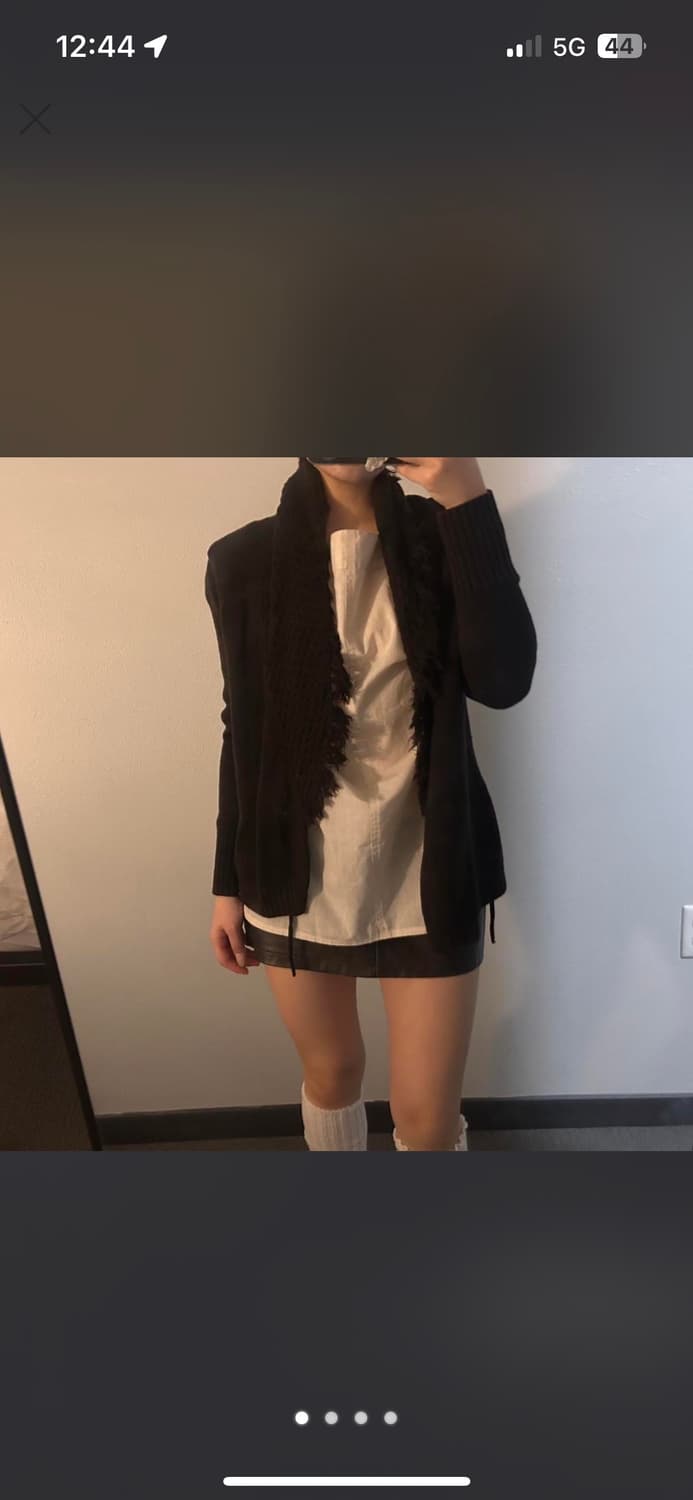 빈티지 러플 브라운 가디건 상품이미지2