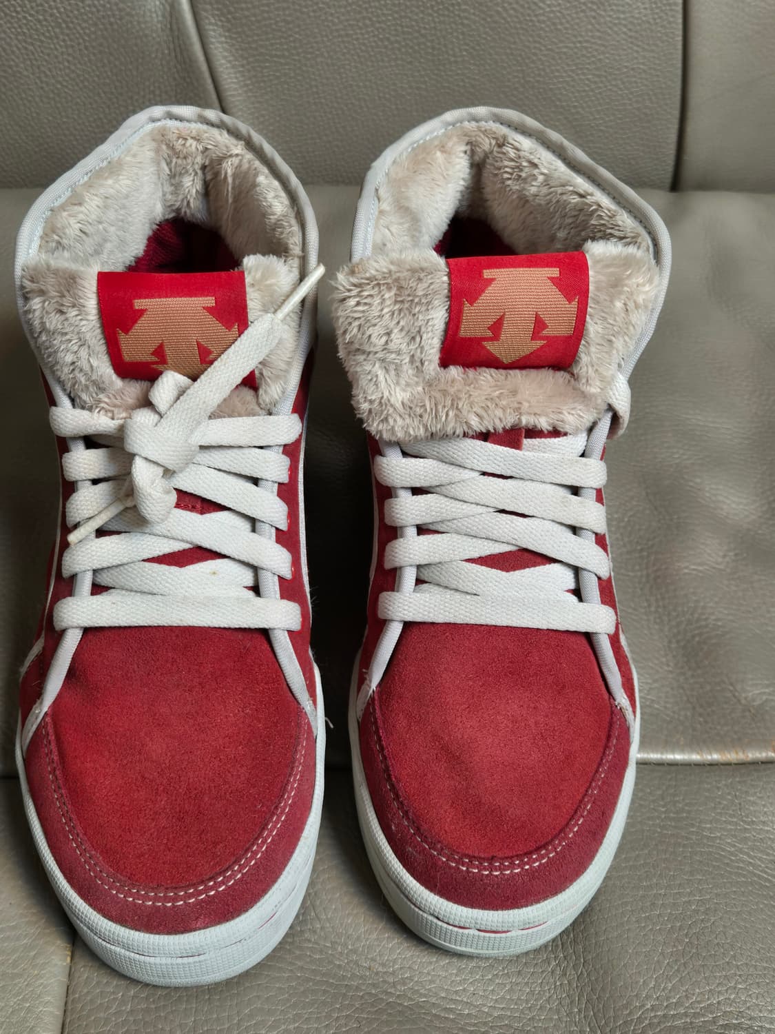 데상트 스웨이드 양털 하이 스니커즈 여자 230 상품이미지2