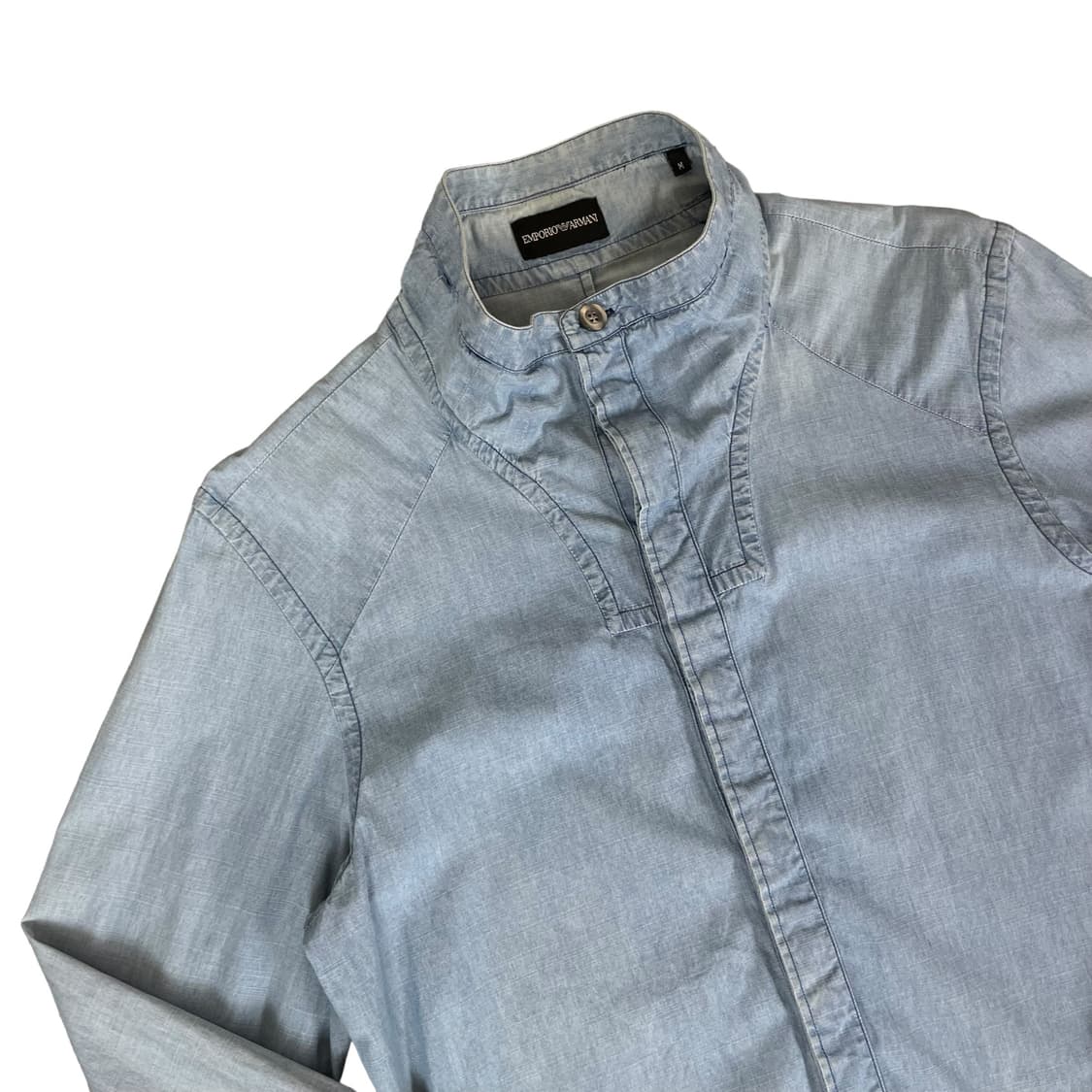 엠프리오 아르마니 하이넥 히든단추 데님 셔츠 상품이미지3