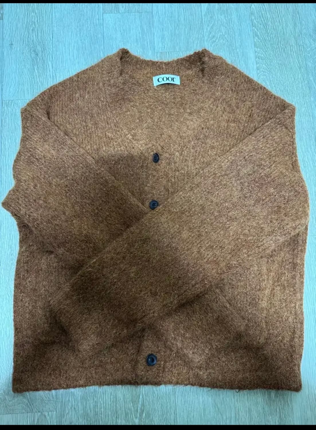 쿠어 헤어리 소프트 알파카 가디건(브릭) M 상품이미지2