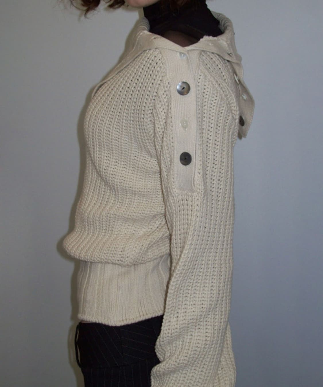 스컬프터 Funnel Neck Sweater Dirty White 상품이미지1