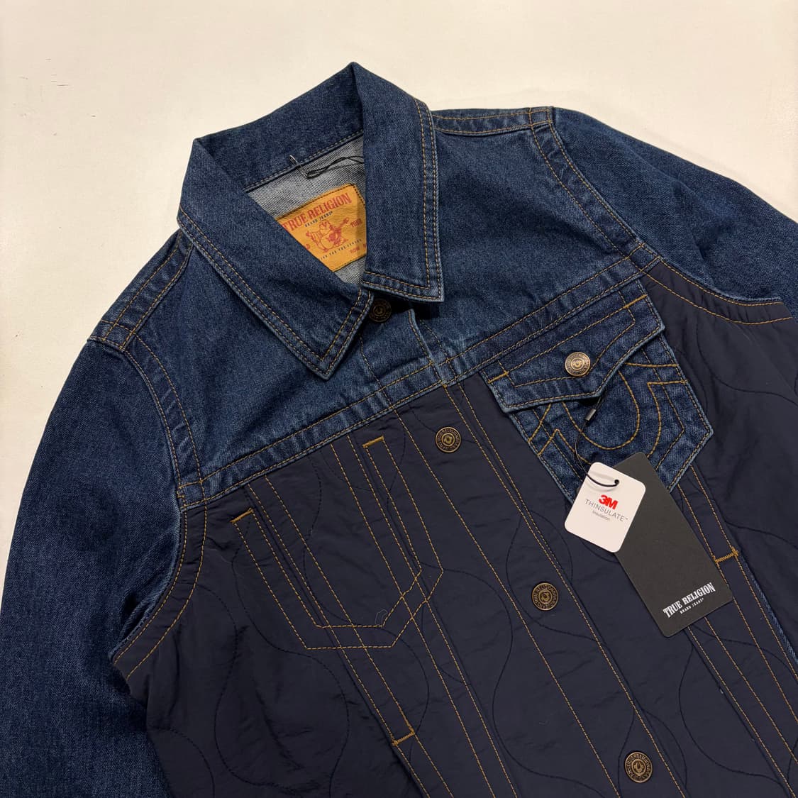 [S] 트루릴리젼 데님 퀼팅 자켓 블루 새상품 B473 상품이미지3