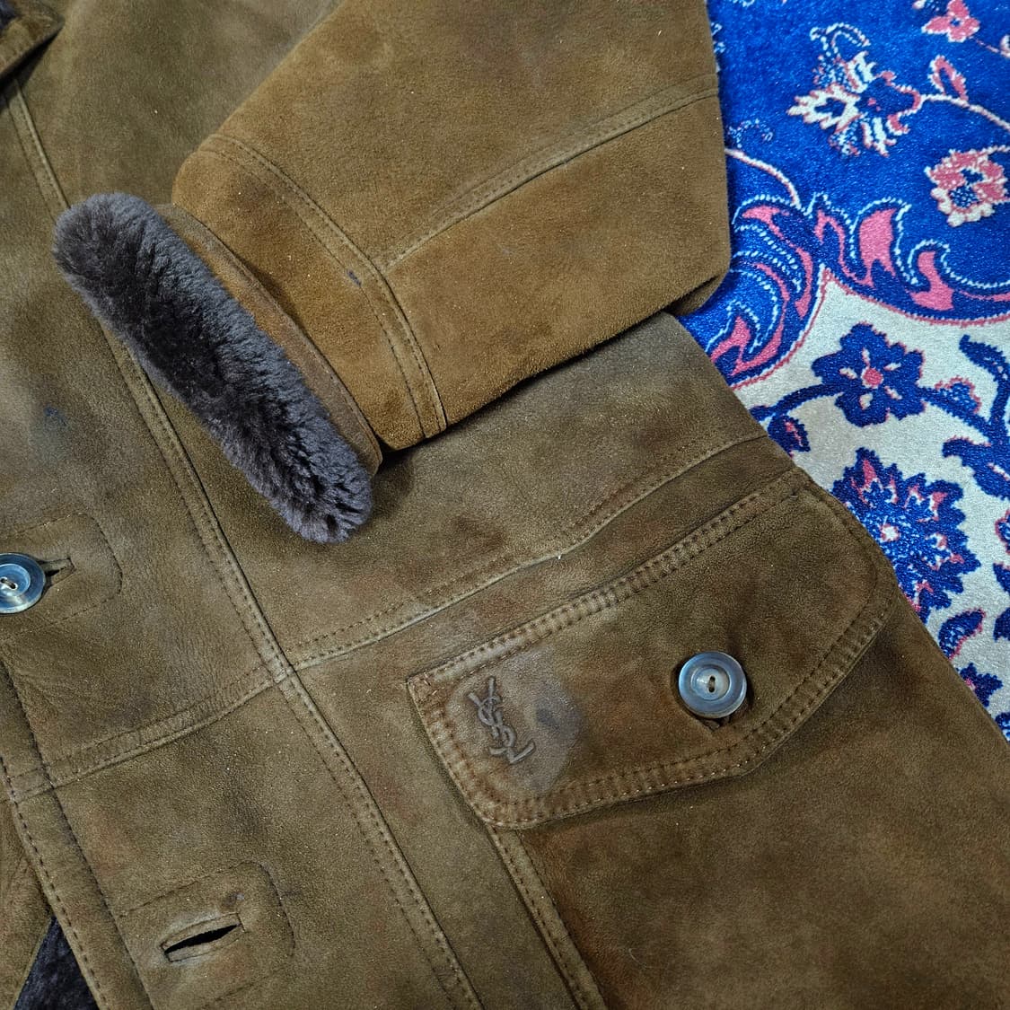 입생로랑 90's 양털 가죽 무스탕 100-105size 상품이미지3